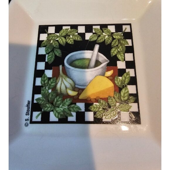 S. Stouffer Set Of 4 Square Decorative Coasters Fruit Kitchen Themed Home Decor - Picture 6 of 9